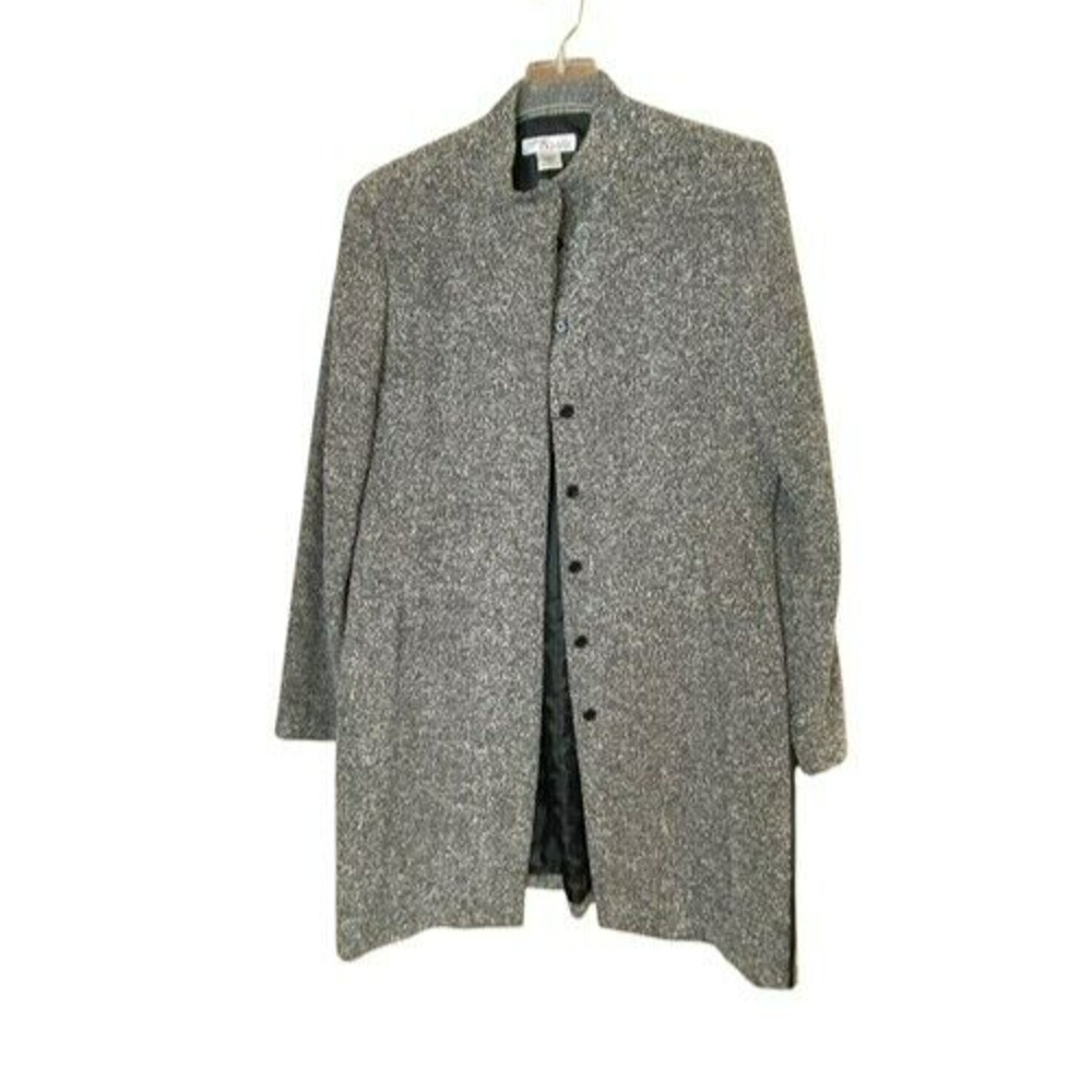 Madison & Max Women's Suit Long Jacket 12 Pants 10 Black White Speckle Lined - Picture 6 of 9